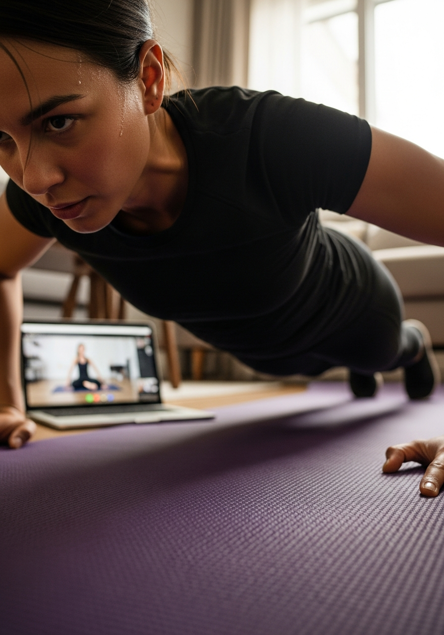 Упражнения дома на онлайн-тренировке